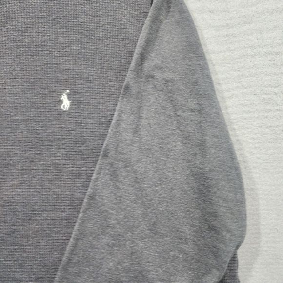Polo Ralph Lauren Shirt Sweater Pullover Mens XL Gray Long Sleeve White Pony Vtg - Picture 5 of 16
